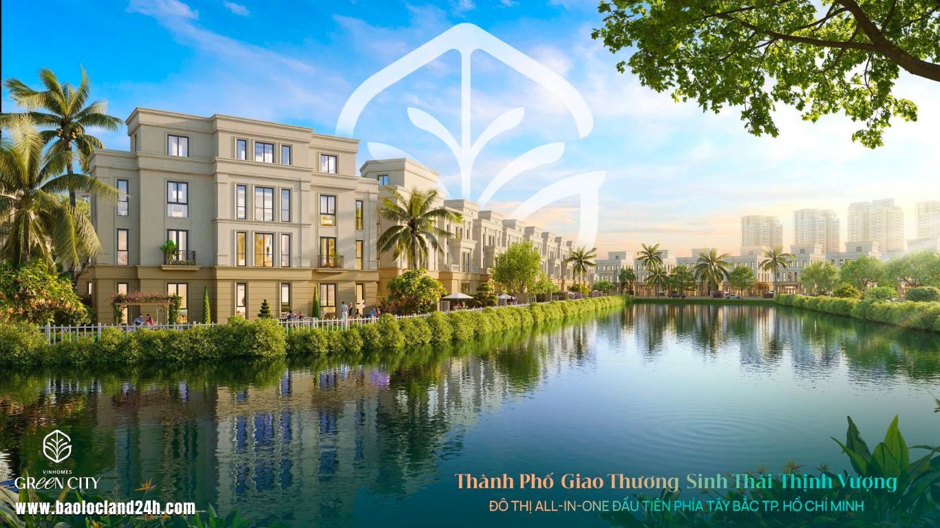 Phối cảnh mặt nước Vinhomes Green City Hậu Nghĩa