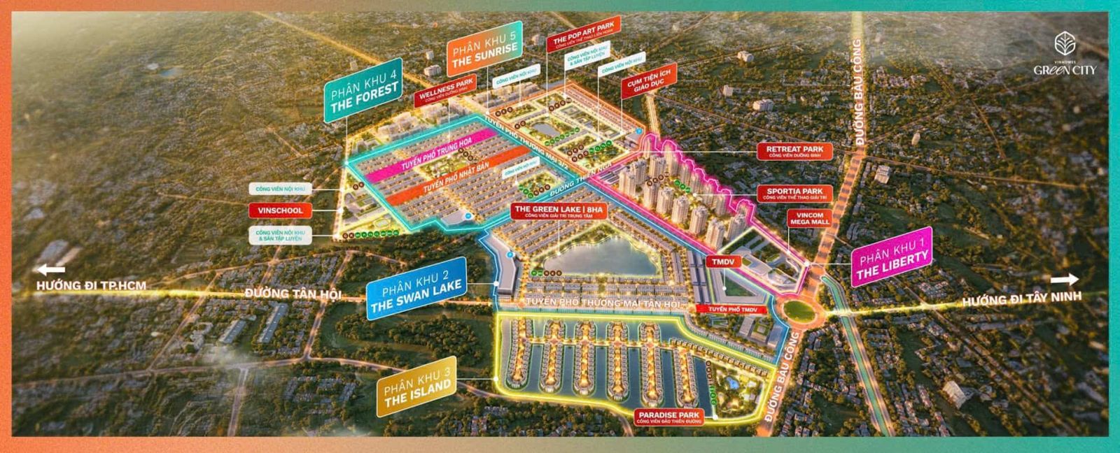 Tổng thể dự án Vinhomes Green City Hậu Nghĩa
