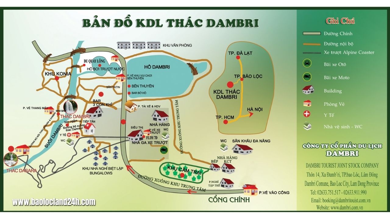 bản đồ khu du lịch thác dambri