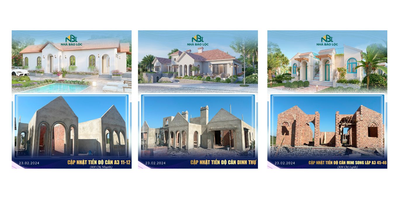 tiến độ dự án diên hi viên villa bảo lộc